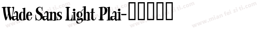 Wade Sans Light Plai字体转换